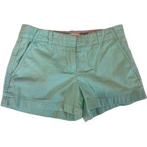 J. Crew Womens Chino Shorts Classic Twill 100% Cotton Low Rise Aqua Blue Size 2
